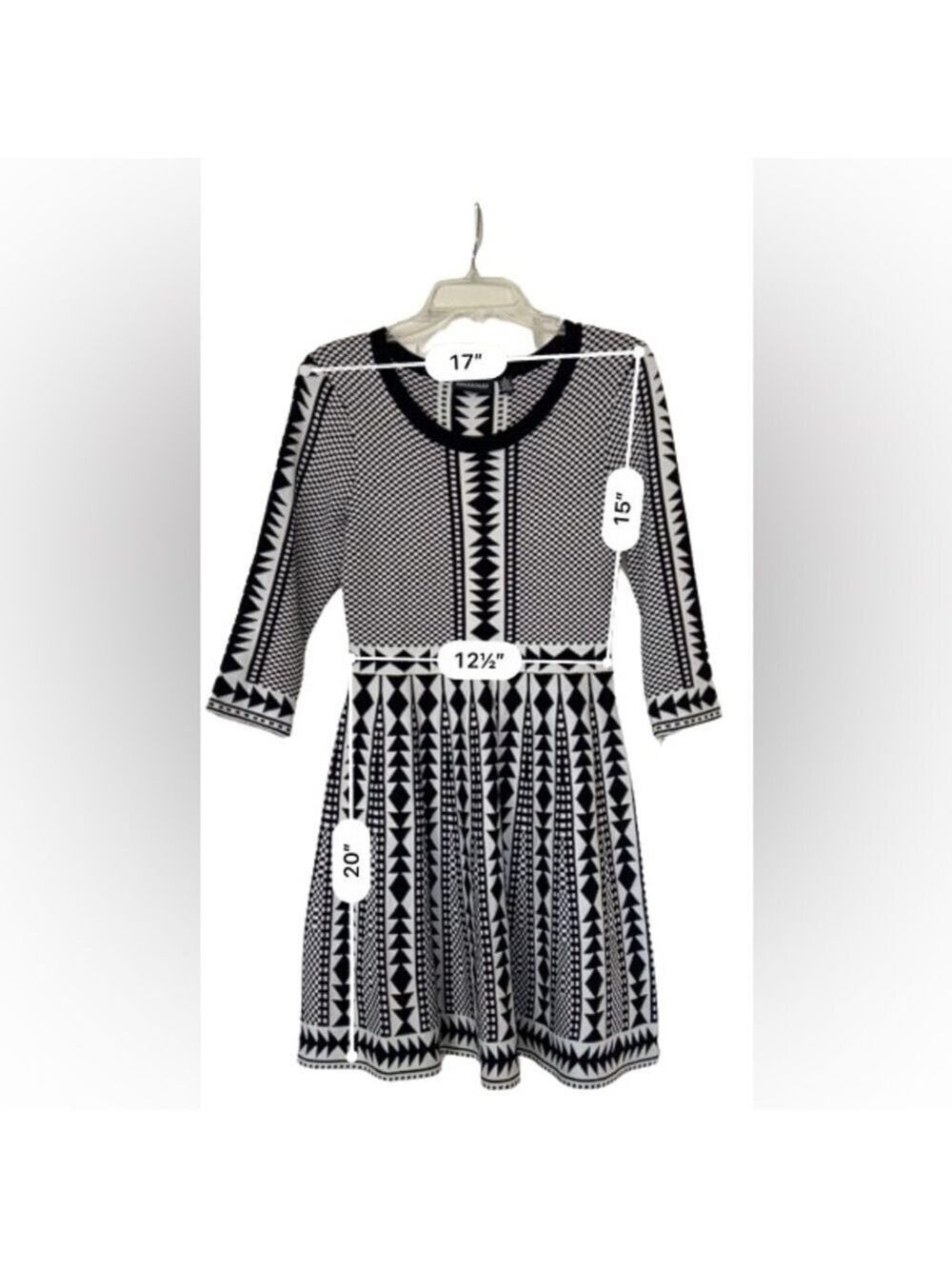 *NWOT* Nina Leonard Geometric Print Sweater Dress. Size S - Picture 3 of 6
